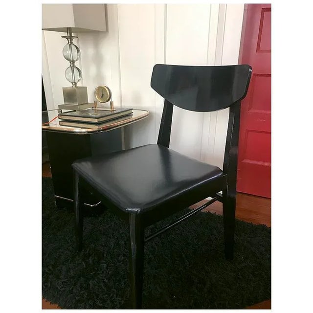 Paint 1960s Vintage Black Lacquered Danish Modern Chair For Sale - Image 7 of 11