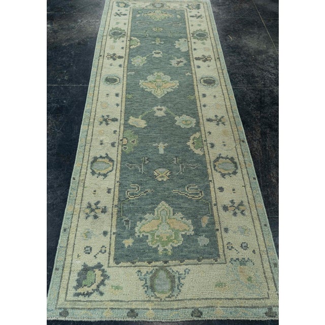 Black Turkish Oushak Rug 2'9" x 8'3" #19095 For Sale - Image 8 of 8