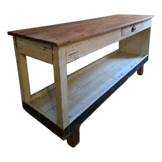 Vintage French Fabric Shop Table, 1930s For Sale
