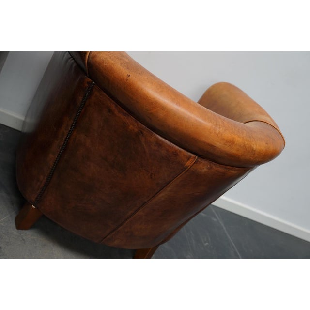 Vintage Dutch Cognac Leather Club Chairs, Set of 2 For Sale - Image 17 of 18