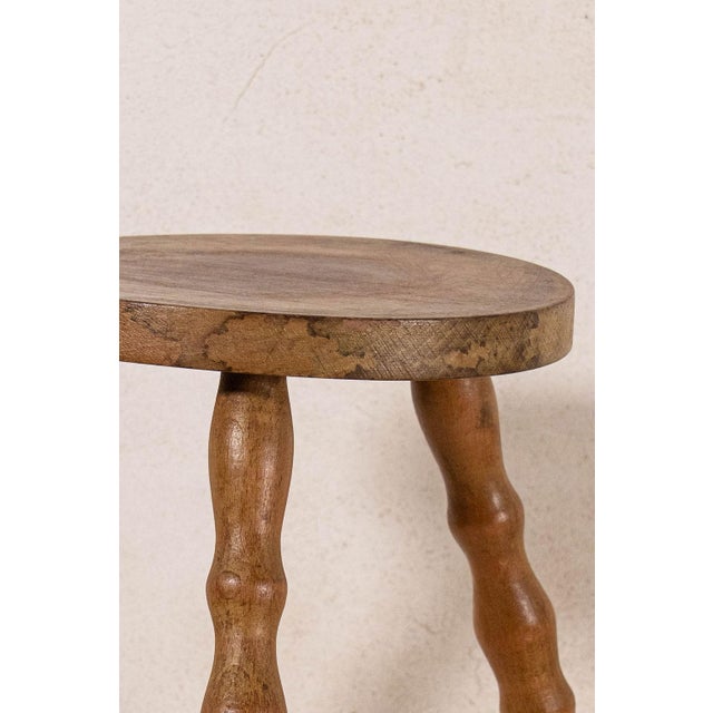Antique Bobbin Leg Milk Stool