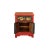 2010s Oriental Distressed Red Black Golden Graphic Side End Table Nightstand For Sale - Image 5 of 9