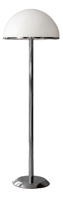 Vintage Swedish Chrome and White Acrylic Floor Lamp from Nybro Armaturfabrik, 1970s
