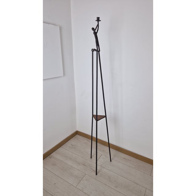 Iron and Bronze Candlestick by Alberto Giacometti, 1970s, in Very Good conditions. Designed 1970 to 1979 This piece is...