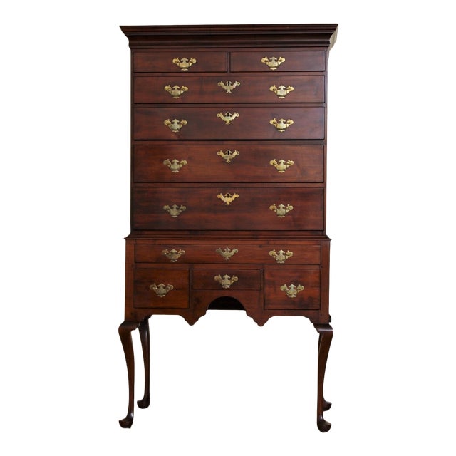 18th Century New England Queen Anne Highboy For Sale