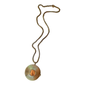 Gold Pendant Locket Box Chain Necklace Attrib. Tiffany & Co.