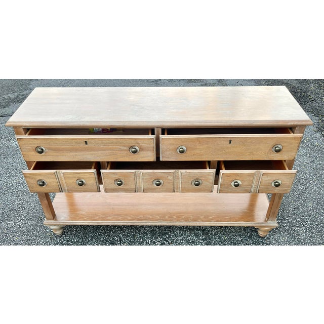 1980s Kincaid Ducks Unlimited Bleached Oak Console For Sale - Image 5 of 11