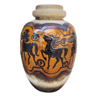 Large Model 286-51 Equestrian Vase from Scheurich Keramik, Germany, 1960s For Sale