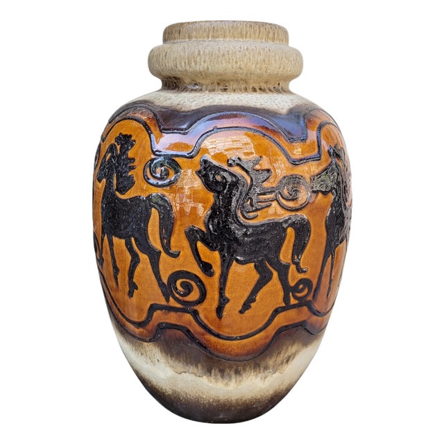 Large Model 286-51 Equestrian Vase from Scheurich Keramik, Germany, 1960s For Sale