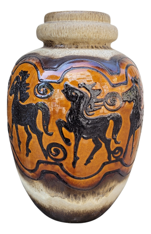 Large Model 286-51 Equestrian Vase from Scheurich Keramik, Germany, 1960s