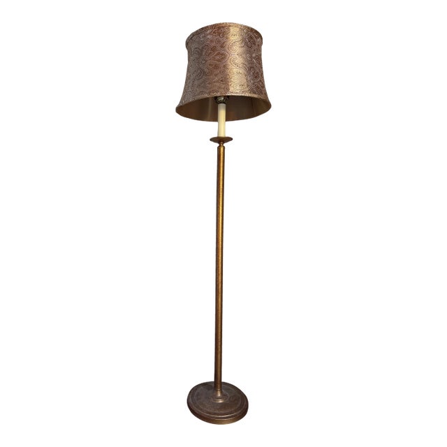 1990s Modern Burnished Copper Floor Lamp For Sale