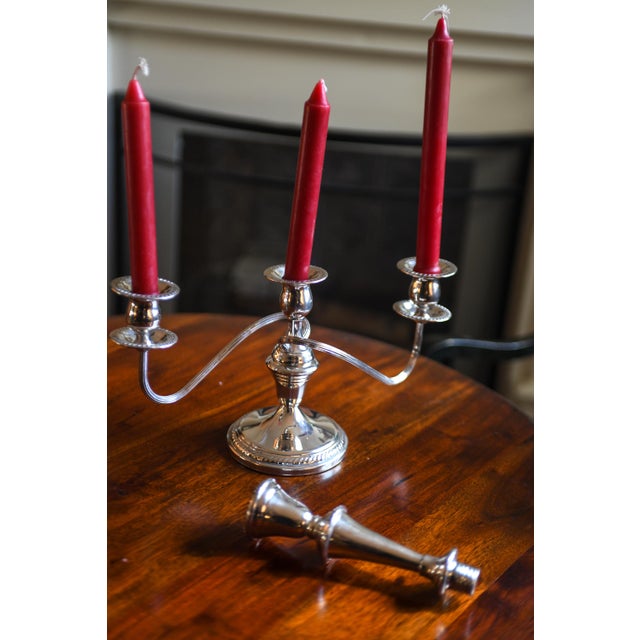 Rogers Silver English Traditional Candelabra With Extender Arm For Sale - Image 10 of 10
