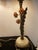 Italian Early 20th Century Italian Metal & Marble Decorative Table Lamps With Metal Flowers - a Pair For Sale - Image 3 of 10