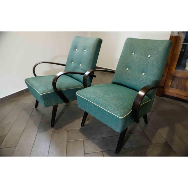 Brown Vintage Lounge Chairs by Jaroslav Šmídek, 1960s, Set of 2 For Sale - Image 8 of 14