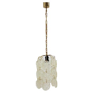 Brass and Glass Pendant Lamp from Zelezny Brod, 1970s For Sale