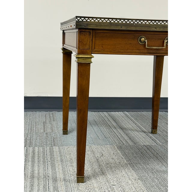 Baker Furniture Company Baker Furniture French Louis XVI Style Accent Table Brass Gallery For Sale - Image 4 of 10