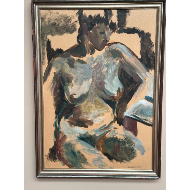 Mats Rehnman, Nude Study, 1984, Oil Painting on Panel, Framed For Sale - Image 16 of 18