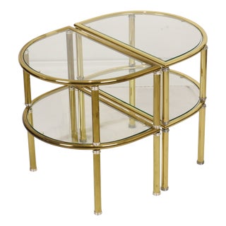 Hollywood Regency Side Tables in Chrome and Smoked Glass, 1970s, Set of 2 For Sale