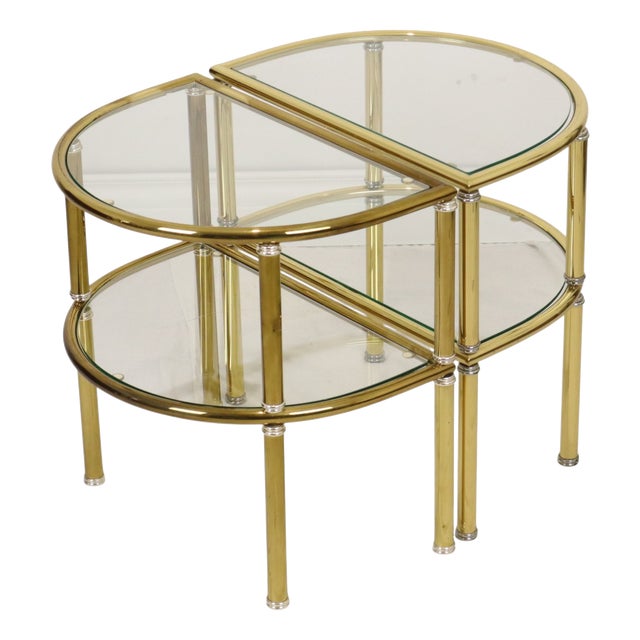 Hollywood Regency Side Tables in Chrome and Smoked Glass, 1970s, Set of 2 For Sale