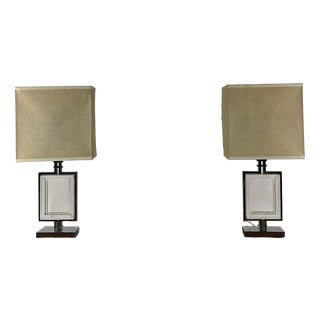 Vintage Table Lamps in Acrylic Glass and Chromed Metal from Banci Firenze, 1970s, Set of 2 For Sale