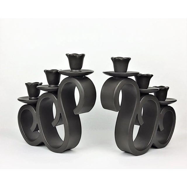 Large French Ceramic Candleholders by Giraud-Vallauris, 1950s, Set of 2 For Sale - Image 4 of 13