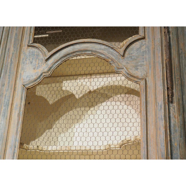 Monumental 18th Century Hand Scraped and Painted French Buffet Deux Corps Bibliotheque For Sale - Image 10 of 18