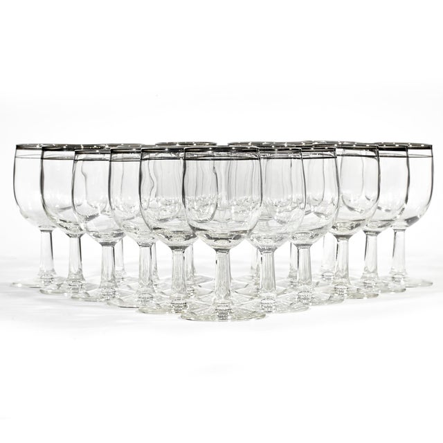 Mid-20th Century Modern Double Silver Ring Glass Stems, 45 Pieces For Sale - Image 4 of 9