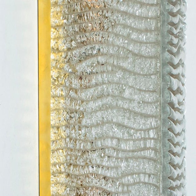 Structured Glass and Brass Wall Light from Kaiser, 1960s For Sale - Image 10 of 18