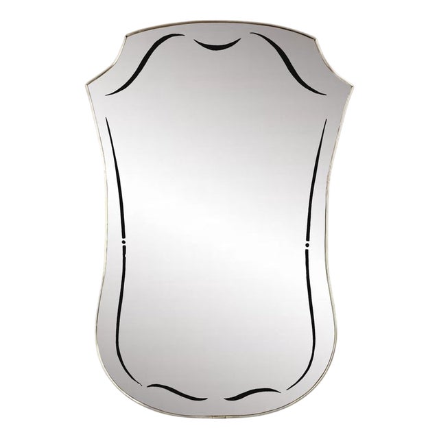 Free-Form Mirror on Gilded Frame, 1960s For Sale