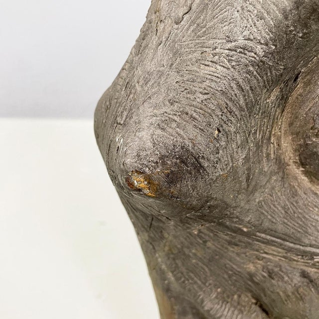 Italian Modern Abstract Sculpture in Dark Gray Terracotta by Edmondo Cirillo, 1968 For Sale - Image 10 of 17