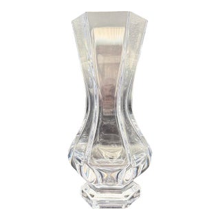 Cristal De Sèvres "Nankin" Hexagonal Crystal Vase (10.5") For Sale