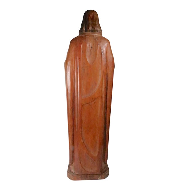 Vintage Carved Wood Jesus Dated '69 For Sale - Image 10 of 16