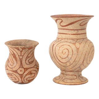 Thai Ban Chiang Pottery Vases, 2 For Sale
