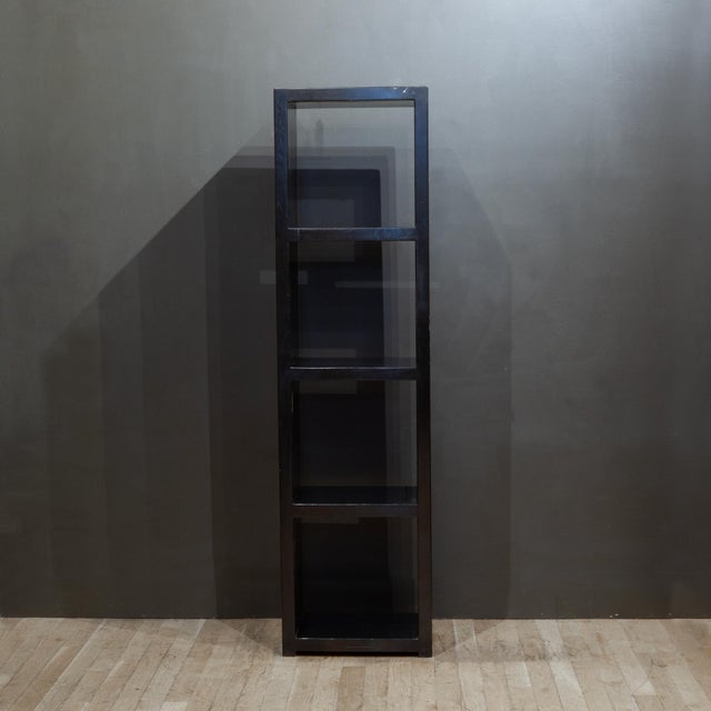 Ebonized Wooden Bookcase With Four Open Shelves For Sale In San Francisco - Image 6 of 6