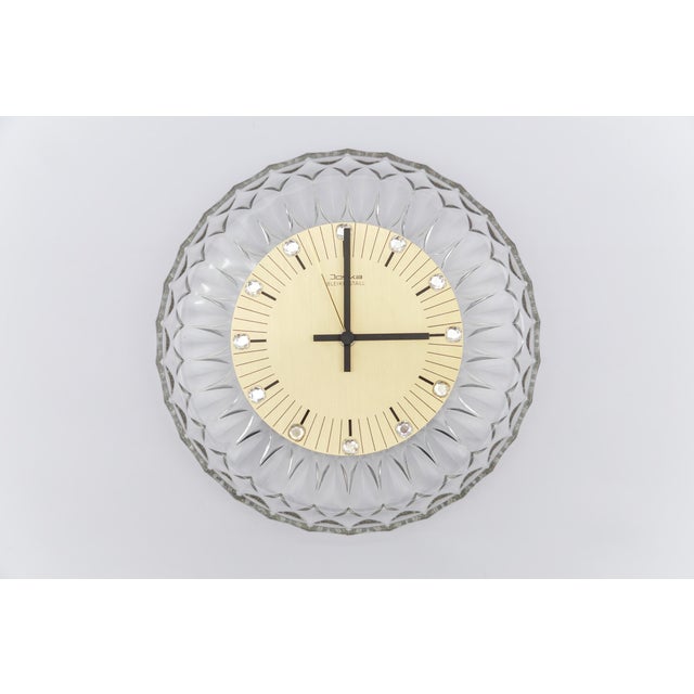 Hollywood Regency Wall Clock in Lead Crystal from Joska, 1970s For Sale - Image 9 of 9