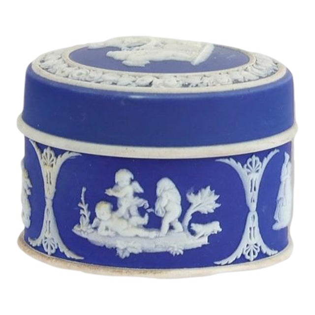 Antique Wedgwood Jasperware Rouge Pot For Sale