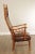 Brown Mid Century Unusual High Back Sculpted Maple & Leather Arm Chair For Sale - Image 8 of 12