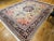 Vintage Turkish Heriz Serapi Rug, Hand-Knotted Wool, Geometric Pattern, Ivory & Blue, 9x12 For Sale - Image 12 of 17
