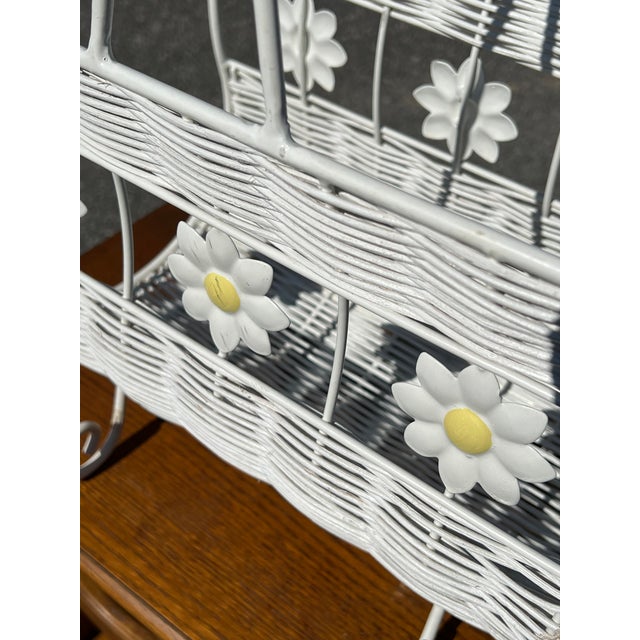 1990s Wicker Magazine Rack | Chairish