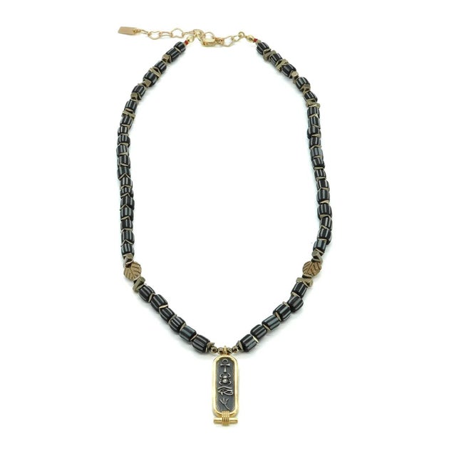 Spiritual Armor Egyptian Energy Beaded Necklace For Sale - Image 4 of 11