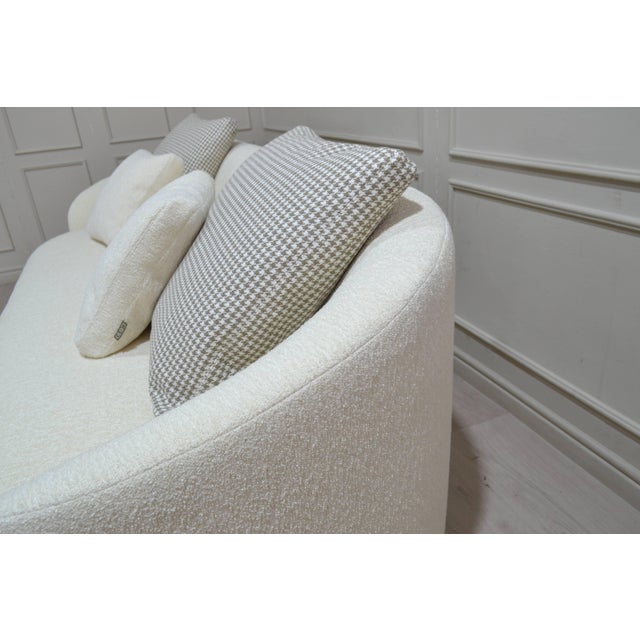 Not Yet Made - Made To Order Cottonflower 240 Cloud Ivory Bouclé Curved Sofa by Danu Chirinciuc For Sale - Image 5 of 7