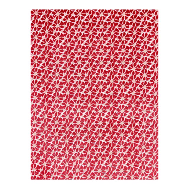 Sample - The House of Scalamandré Petal Velvet Fabric, Red For Sale