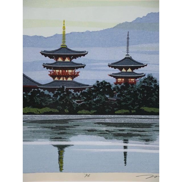 Masao Ido, Summer at Yakushiji Temple, 1996, Woodblock Print, Framed For Sale - Image 9 of 13