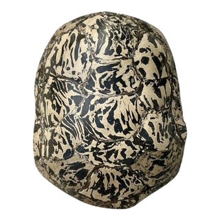 Vintage Boho Artisanal Pigmented Plaster Turtle Shell For Sale