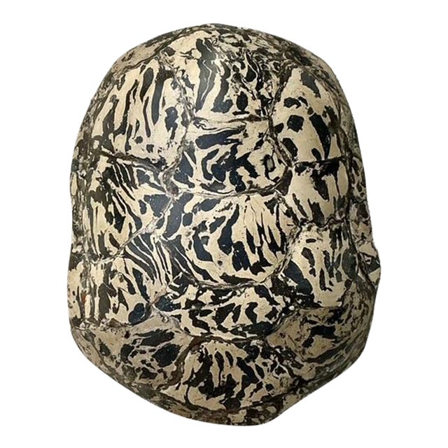 Vintage Boho Artisanal Pigmented Plaster Turtle Shell For Sale