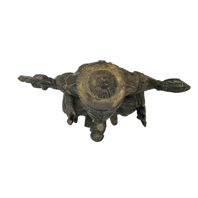 Antique Bronze Ganesha Seated Meditation Four Hands Hindu Ganapati Sculpture For Sale - Image 9 of 10