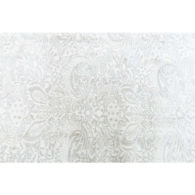 Early 21st Century Modern Damask Light Beige Handmade Silk Rug by Doris Leslie Blau For Sale - Image 5 of 9