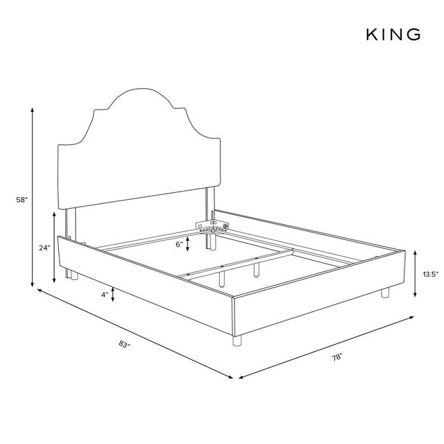 King Bed in Linen Leopard Ink For Sale In Chicago - Image 6 of 6