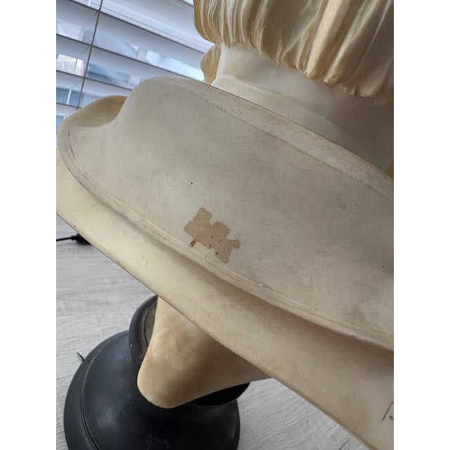 Stone Vintage A. Santini Giuseppe Verdi Bonded Marble Bust - Made in Italy (C. 1960s-1980s) For Sale - Image 7 of 8