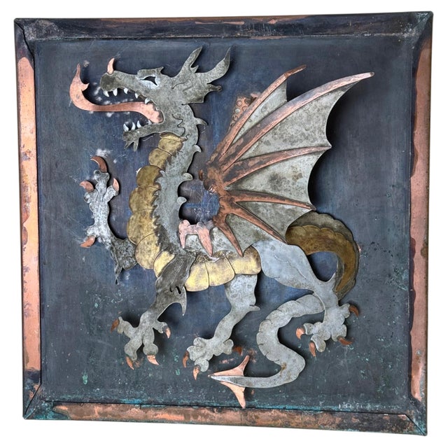 Sculptural Dragon Wall Light in Mixed Metals and Oxidized Copper by Mathieu Matégot, 1970s For Sale - Image 3 of 17